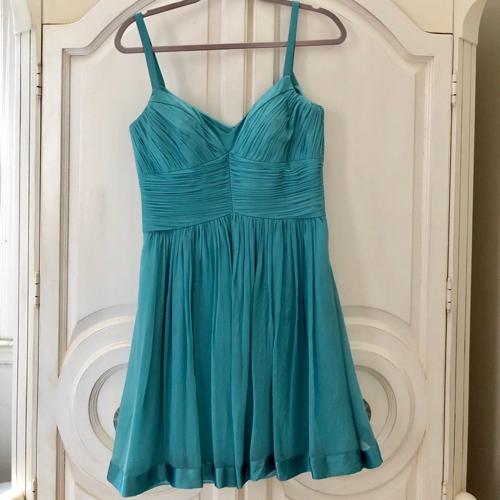 J. Hoagland Tiffany blue silk cocktail dress 8